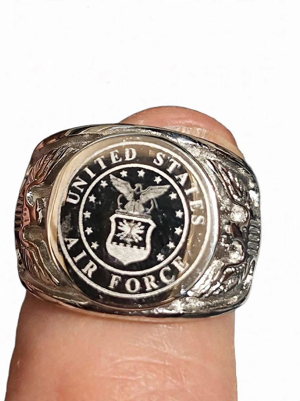 Men's Sterling Silver U.S. Air Force Military Ring Size 10